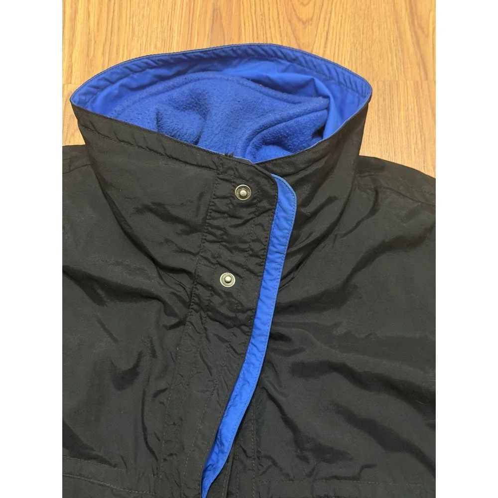 CB Sports Ski Jacket Mens Large Black Blue Zip Out Fleece Liner